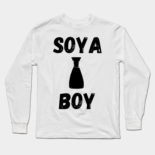 Soya Boy Asian Joke Design Long Sleeve T-Shirt by AZNSnackShop